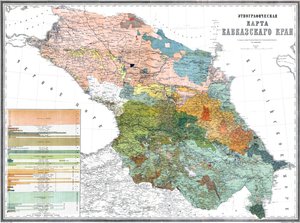 Mapa etnograficzna regionu Kaukazu, 1880 (skala: 1: 1080000) autorstwa Николай Карлович Зейдлиц